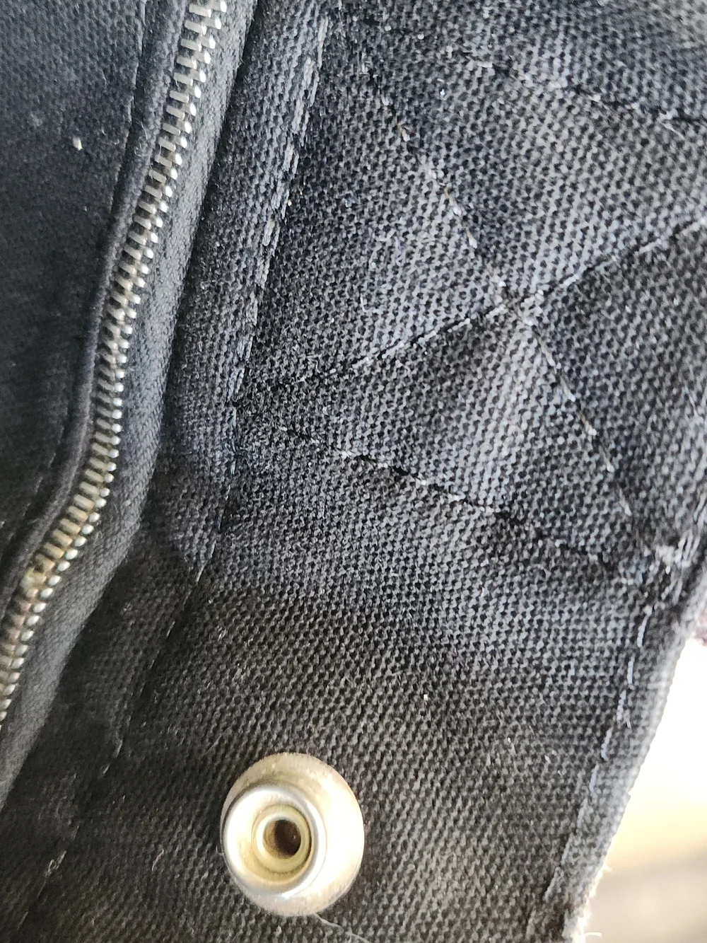 Hermes Black Canvas Bag with silver snap closure - Picture 15 of 16
